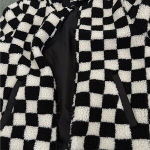 Vans Black and White Checkered Fleece Jacket
